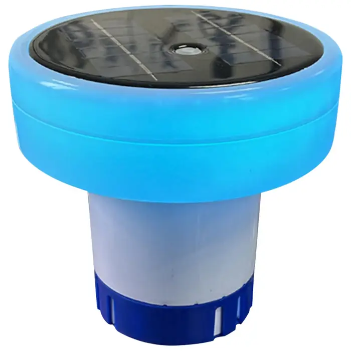 Ioniseur solaire pour piscine, support de chlore lumineux réglable, purificateur de piscine anti-aff