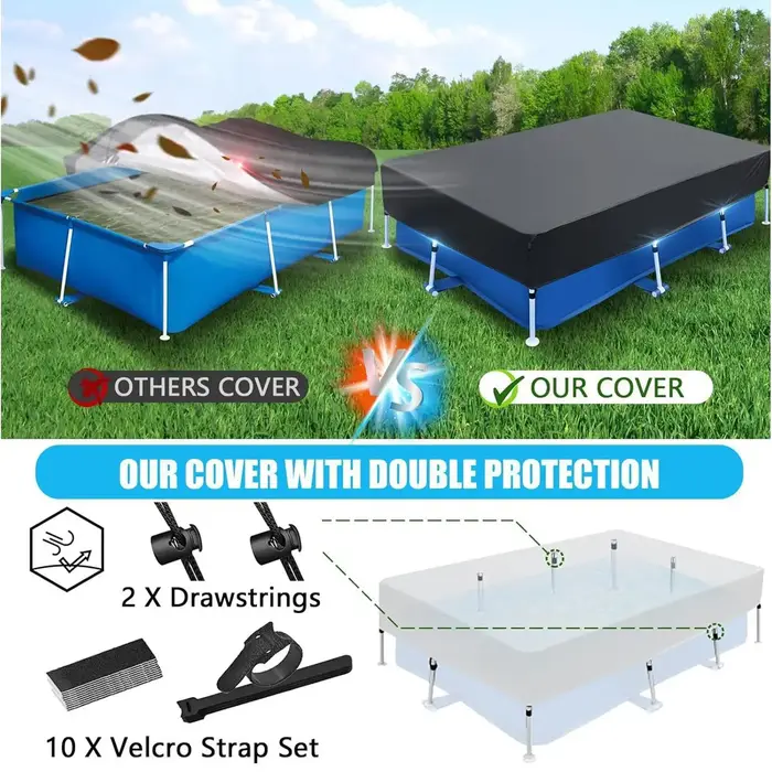 Couverture de piscine rectangulaire gonflable