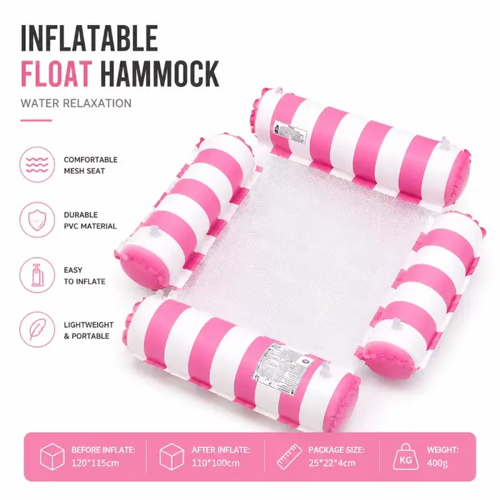 Hamac flottant pour la piscine, structure gonflable, flotteur de loisirs pour une utilisation quotid