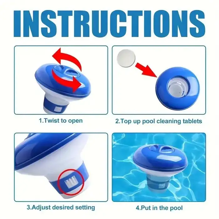 Distributeur de chlore flottant pour piscine de 5 pouces avec aérations réglables et couvercle anti-fuite pour piscines