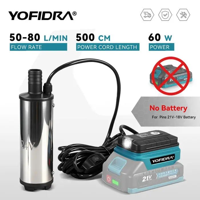 YOFIDRA 50-80L/min pompe à eau électrique 60W