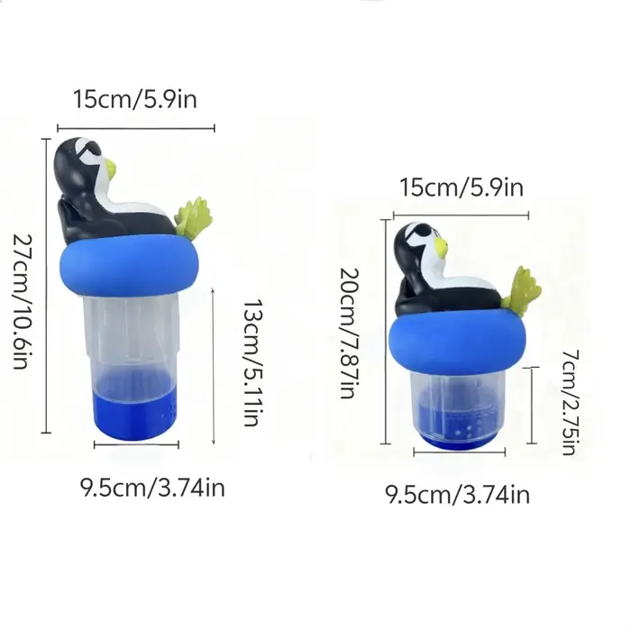Distributeur de chlore flottant pour piscine (pingouin)