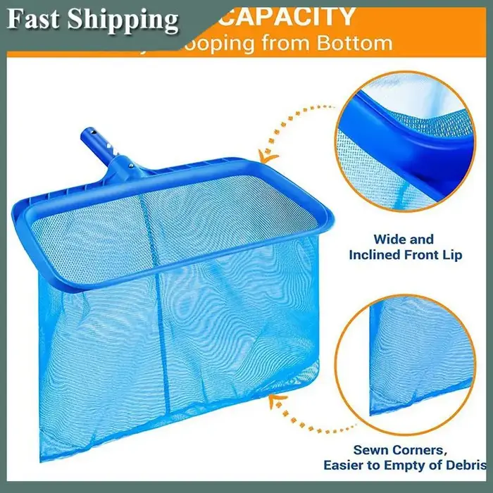 -MEOF écumeur de piscine, filet d'écumoire de piscine, filet d'écumoire de feuilles de piscine filet