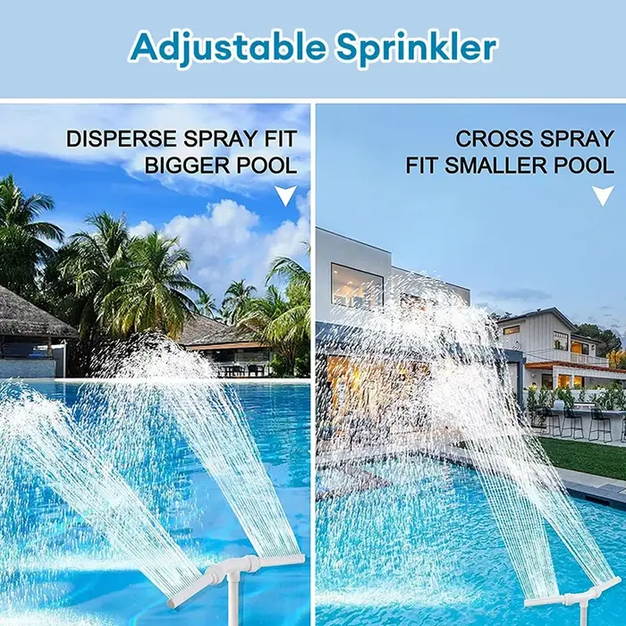Nouvelle Fontaine de Piscine Cascade à Double Jet Réglable