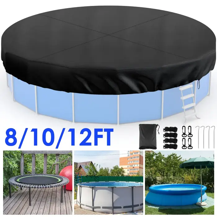 Couverture de piscine ronde avec cordon de serrage