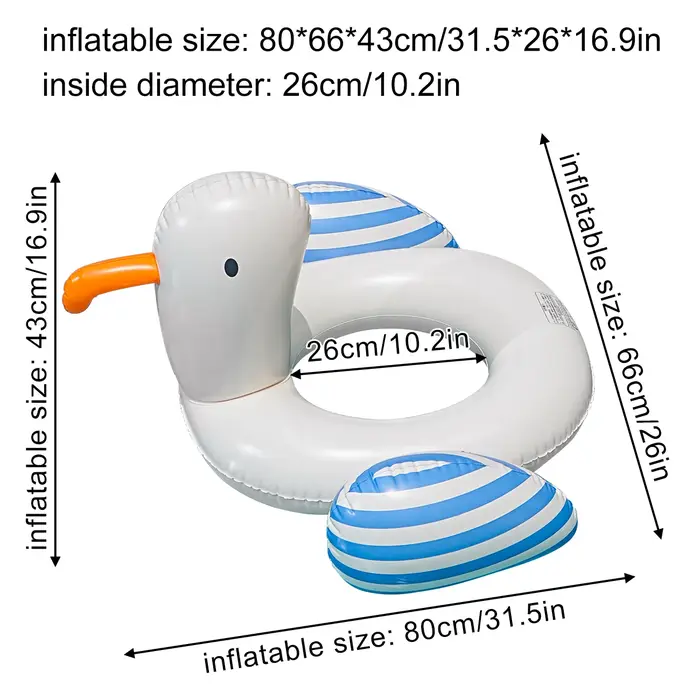 1PC Bouée Gonflable Cygne pour Piscine, Ensemble de Bouées Familiales, Joli Canard Flottant, Jouet A