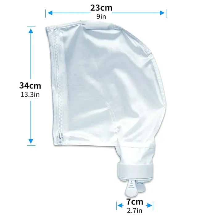 Sac filtrant à fermeture éclair pour nettoyeur de piscine