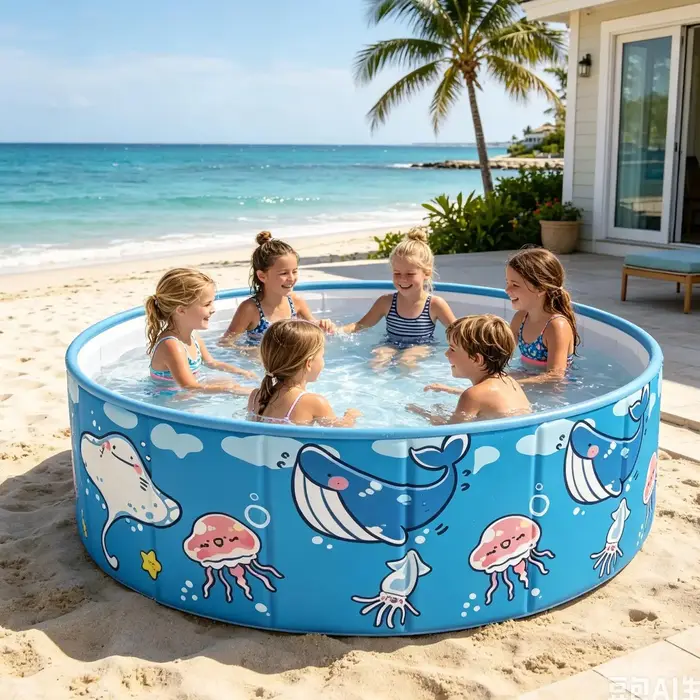Piscine pour enfants 90x45cm, non gonflable, pliable, grande piscine pour enfants, baignoire pour an