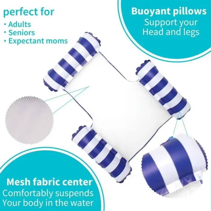 Hamac gonflable pour piscine avec centre en maille