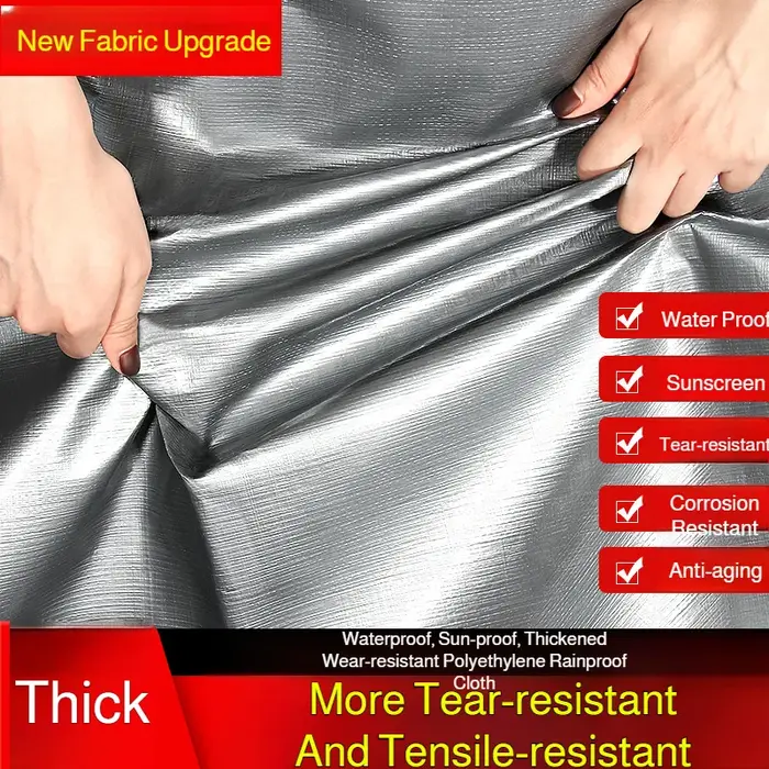 Bâche imperméable double épaisseur en PVC robuste avec revêtement argenté