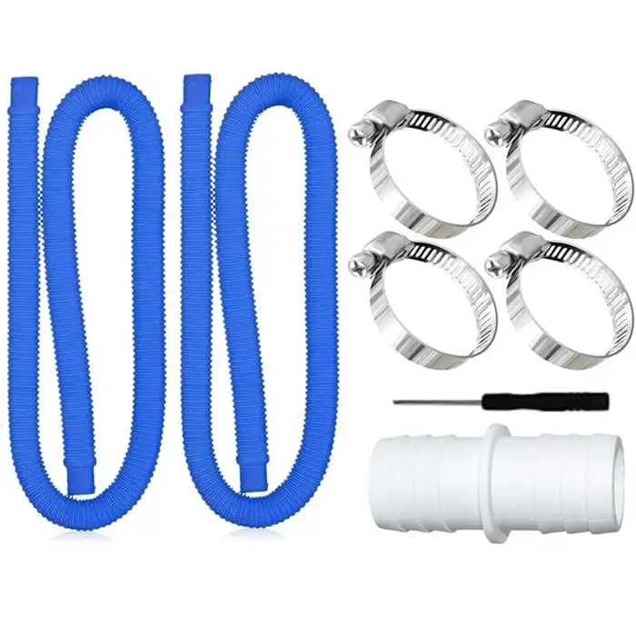 Ensemble de tuyaux de piscine de 32 mm avec attaches métalliques pour piscines hors sol