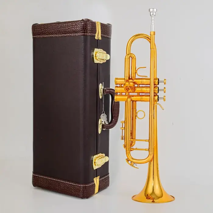 Trompette américaine Bach, finition laquée or, modèle LR-180S-72, comprend étui et embouchure, clé d
