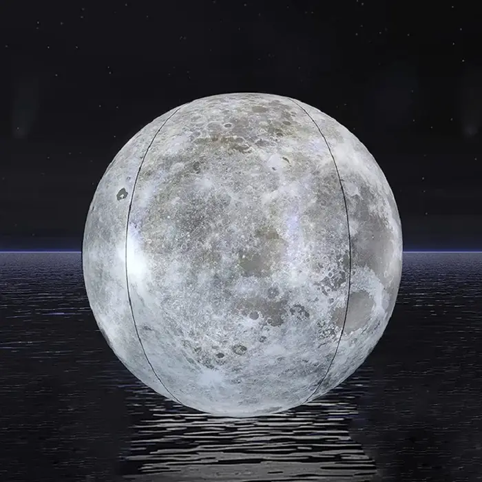 PVC40cm lune rempli led16 couleur télécommande boule lumineuse piscine extérieure disposition gonflable flottant balle de plage