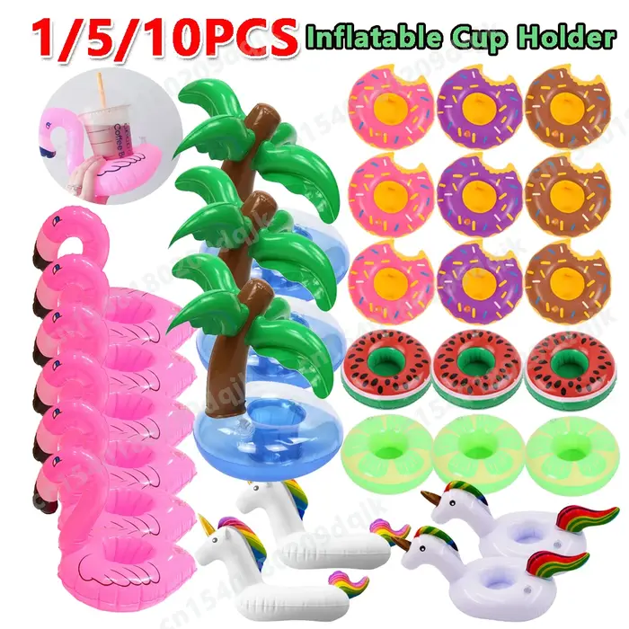 1-10 pièces flotteurs de boissons de piscine porte-boissons gonflable