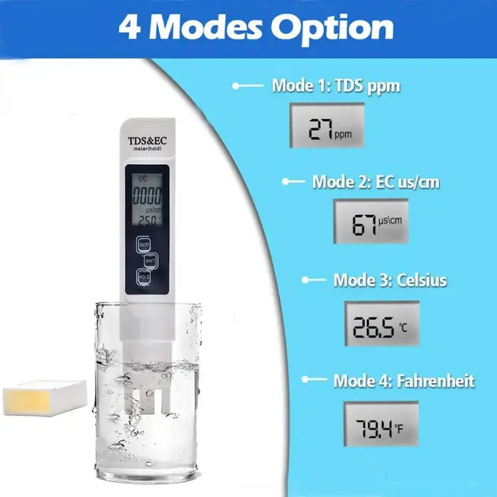 Testeur numérique de qualité de l'eau blanc
