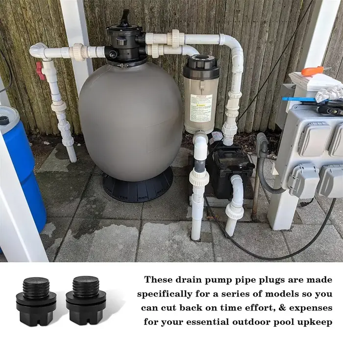 Lot de 4 bouchons de vidange pour pompe de piscine avec joint
