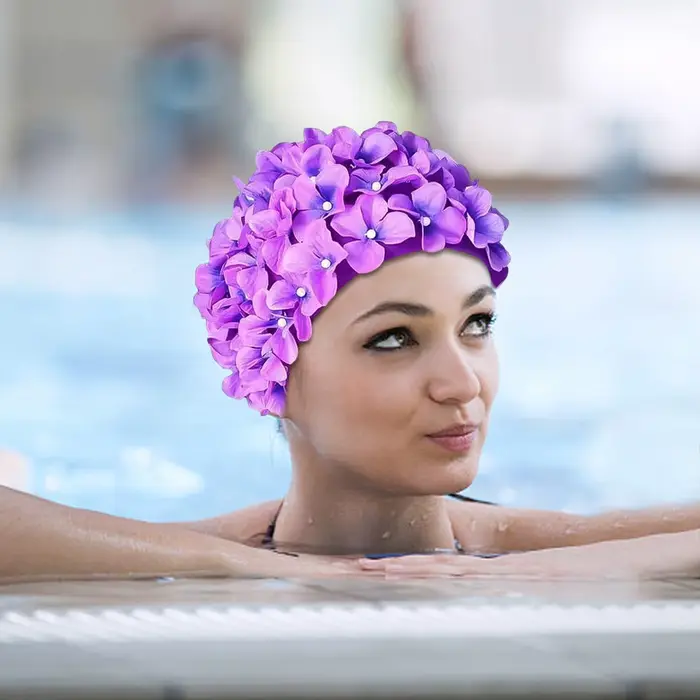 Chapeau de natation pétale 3D bonnets