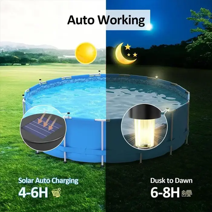 1/6 pièces LED lampe solaire piscine lumières étanche