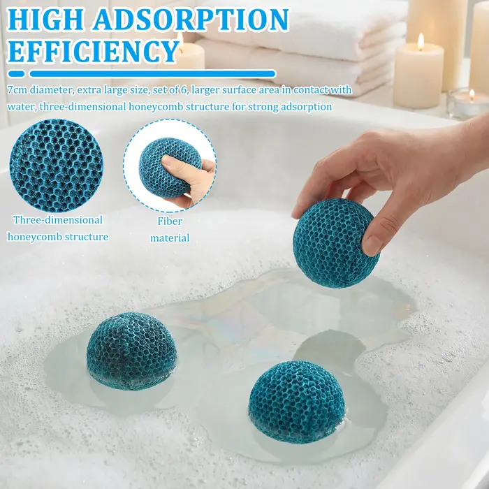 Lot de 6 boules anti-salissures pour spa et piscine