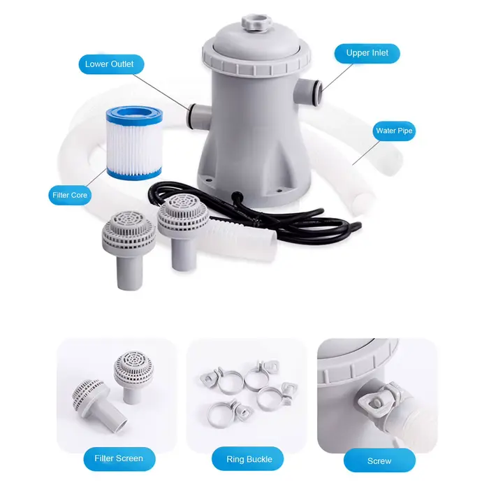 Pompe de filtration électrique pour piscines hors sol