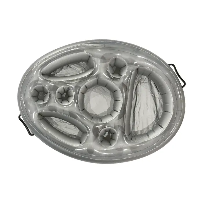 Plateau flottant gonflable en PVC pour boissons, bar de piscine multi-poches avec poignées, plateau