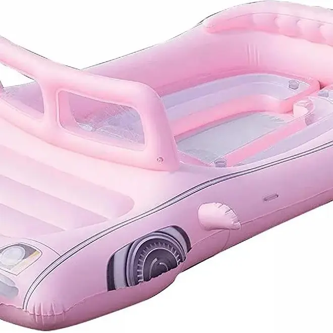 Flotteur gonflable de luxe rose d'été, piscine extérieure, divertissement aquatique, voiture gonflab