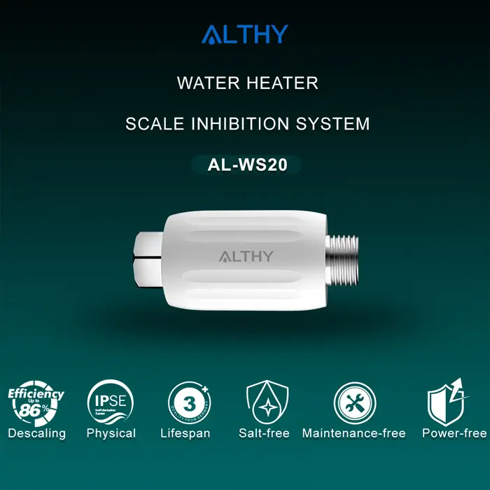 ALTHY IPSE Terminal échelle inhibition système d'adoucisseur d'eau détartrant Anti calcaire et eau dure pour chauffe-eau filtre de douche
