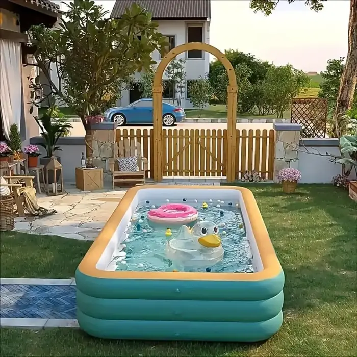 Grande piscine familiale, piscine extérieure non gonflable pour enfants et adultes, non gonflable, sans installation, durable