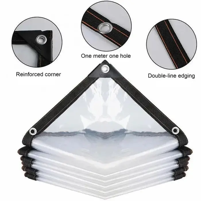 Bâche transparente imperméable légère pour ombrage et protection contre la pluie
