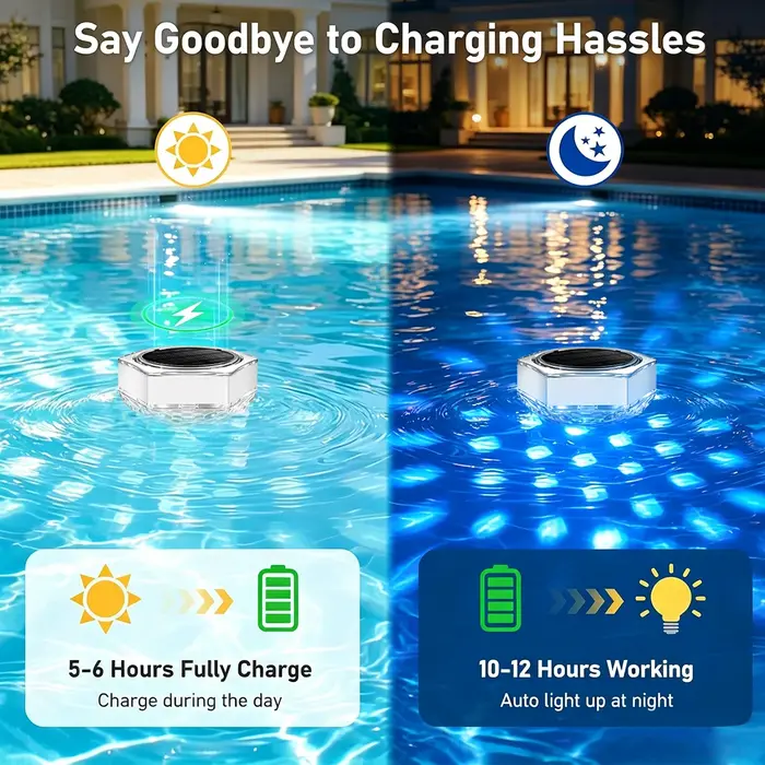 Lampes solaires flottantes pour piscine avec télécommande