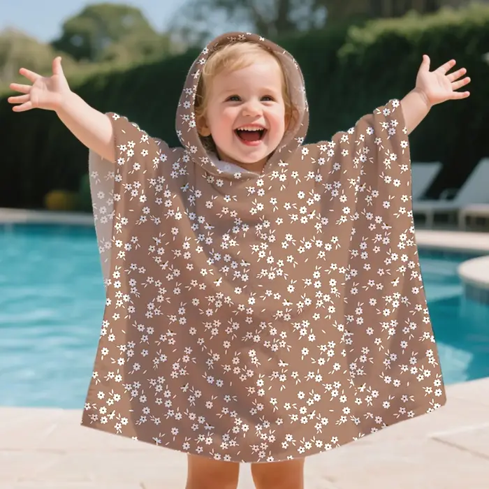 Elinfant 1Pc serviette de plage pour enfants piscine bain peignoir enfants serviettes de bain à capu