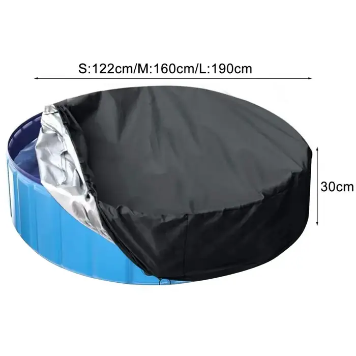 Couverture de piscine ronde pliable avec cordon de serrage