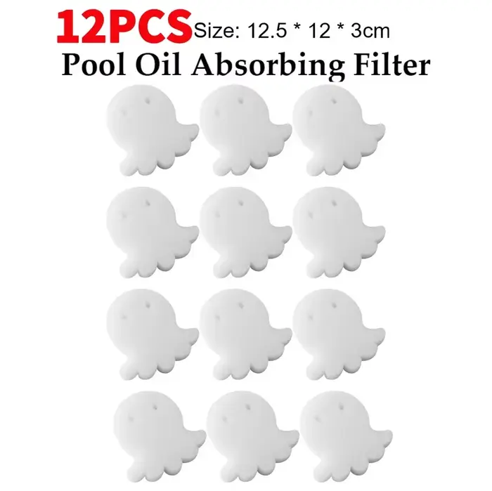 Lot de 60-6 éponges filtres absorbantes d'huile en forme de pieuvre pour piscine, outils de nettoyag