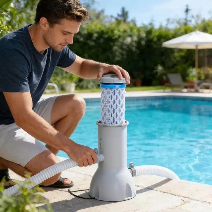 Cartouche filtrante réutilisable pour piscine