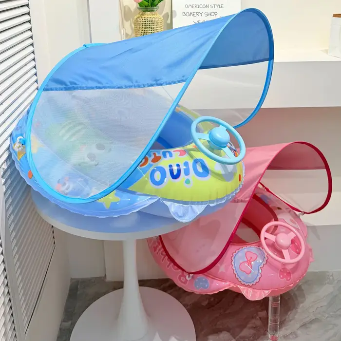 Bouée de natation gonflable avec siège pare-soleil pour enfants