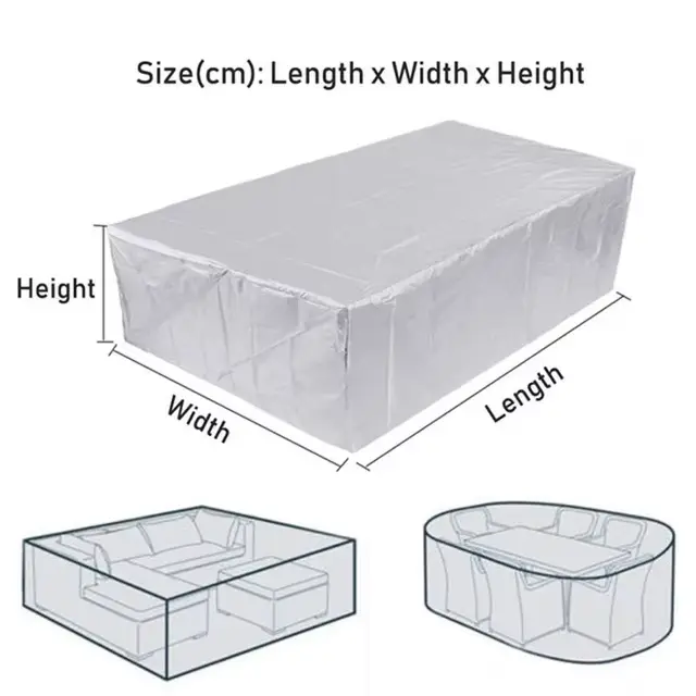 Housse de protection pour meubles de jardin, 1 pièce, imperméable et coupe-vent, en tissu Oxford Uv 