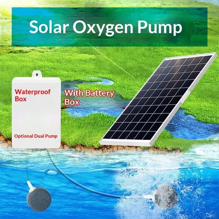 Pompe à oxygène solaire pour bassins de poissons extérieurs