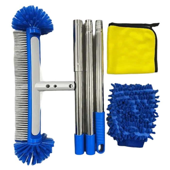 Brosse de nettoyage de piscine de 17 pouces, dos en aluminium renforcé, 7 rangées de poils de qualit