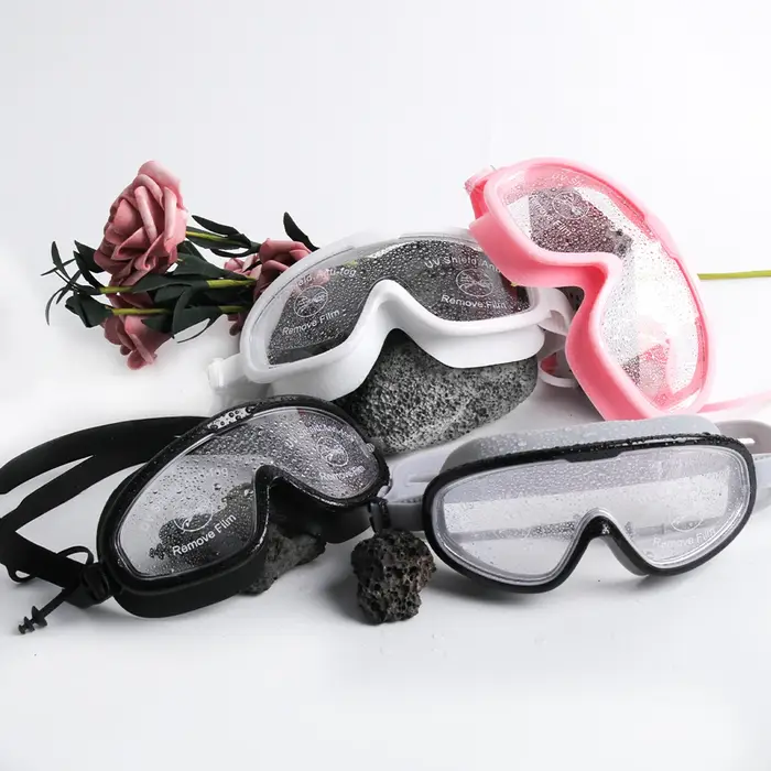 Grands lunettes de natation roses à joint souple