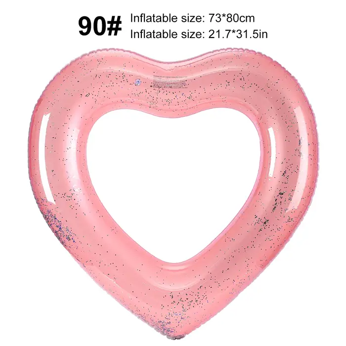 1PC Bouée de piscine en forme de cœur, lit gonflable d'été, équipement de loisirs aquatiques pour ad