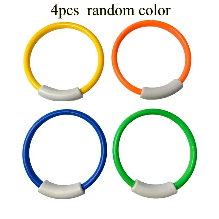 Anneaux de plongée colorés en 4 pièces pour les jeux de piscine pour enfants - jouets aquatiques fac