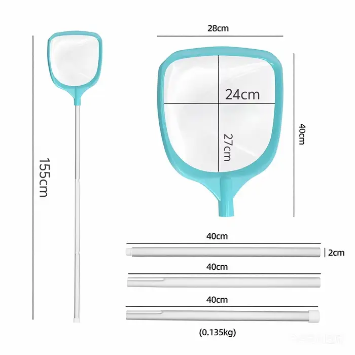 Épuisette à feuilles pour piscine avec manche en alliage d'aluminium pour le nettoyage