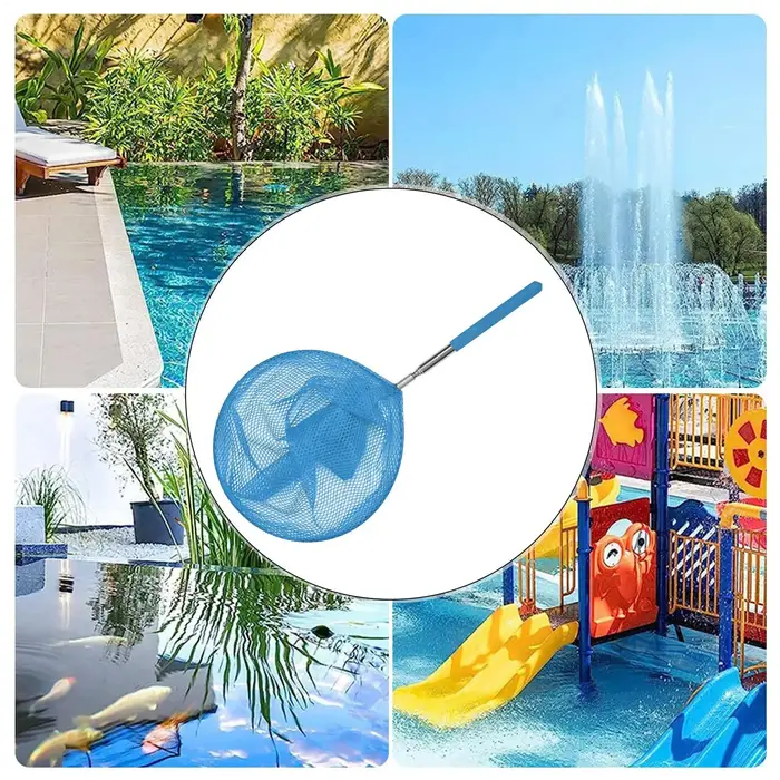 Filet d'écumoire de piscine avec poteau télescopique