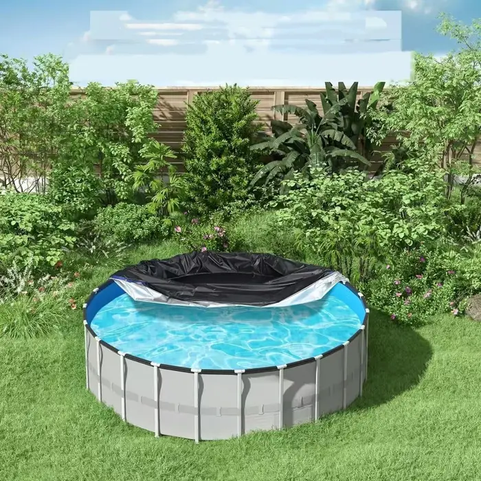 Couverture de piscine ronde noire en tissu Oxford durable