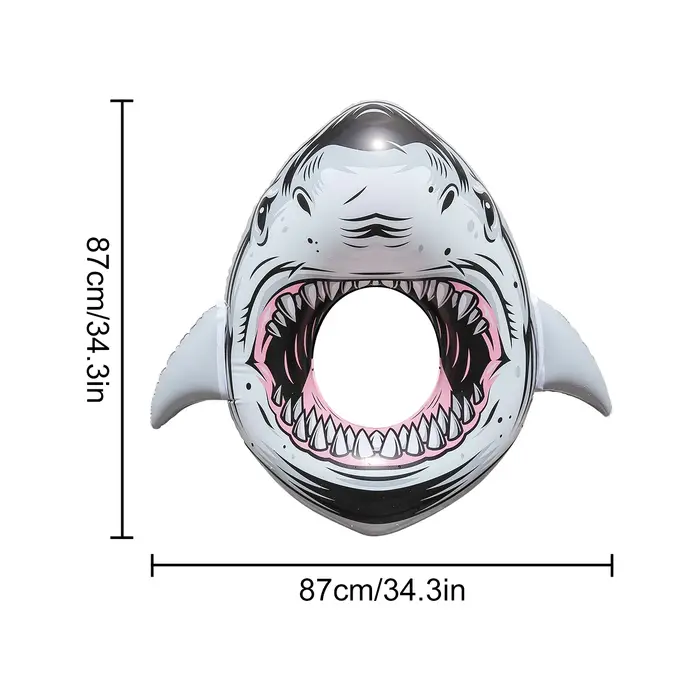 Bouée de natation gonflable Requin 87 cm pour adultes, pour piscine, plage, été et fêtes aquatiques 
