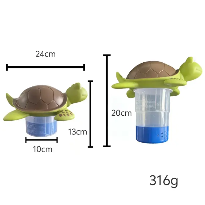 Distributeur de chlore flottant pour piscine (Turtle verte)
