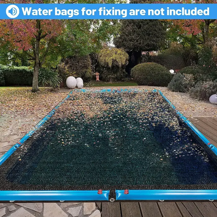 Couverture de piscine en filet anti-feuilles
