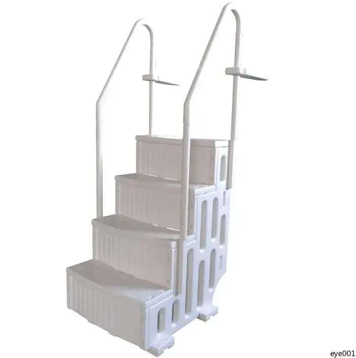 Échelle de piscine en plastique antidérapante à 4 marches, accessoire de piscine hors sol de Style classique