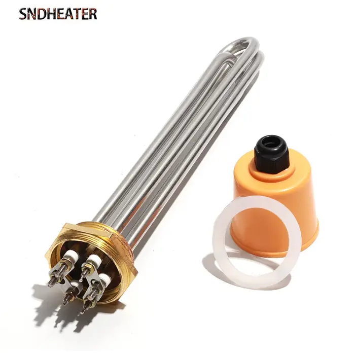 SNDHEATER chauffe-eau électrique DN32 DN40 DN50 élément chauffant par Immersion SUS304 220V Booster tubulaire 3KW 4.5KW 6KW 9KW 380V 12KW