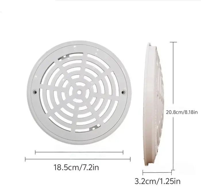 Drain principal de piscine de 8 pouces